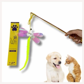 A a Pets' Wand Teaser Toy for Cats | Interactive Retractable Caterpillar