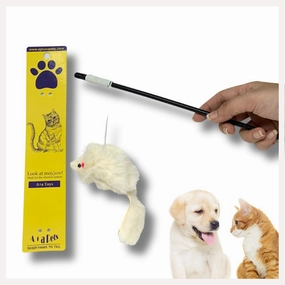 A a Pets' Wand Teaser Toy for Cats | Interactive Retractable Mouse Toy
