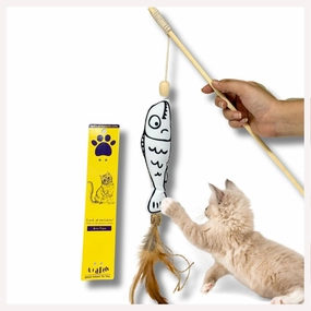 A a Pets' Wand Teaser Toy for Cats | Interactive Retractable Nemo Fish