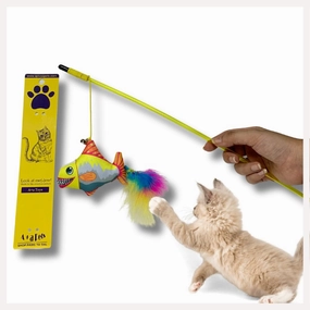A a Pets' Wand Teaser Toy for Cats | Interactive Retractable Nemo Fish