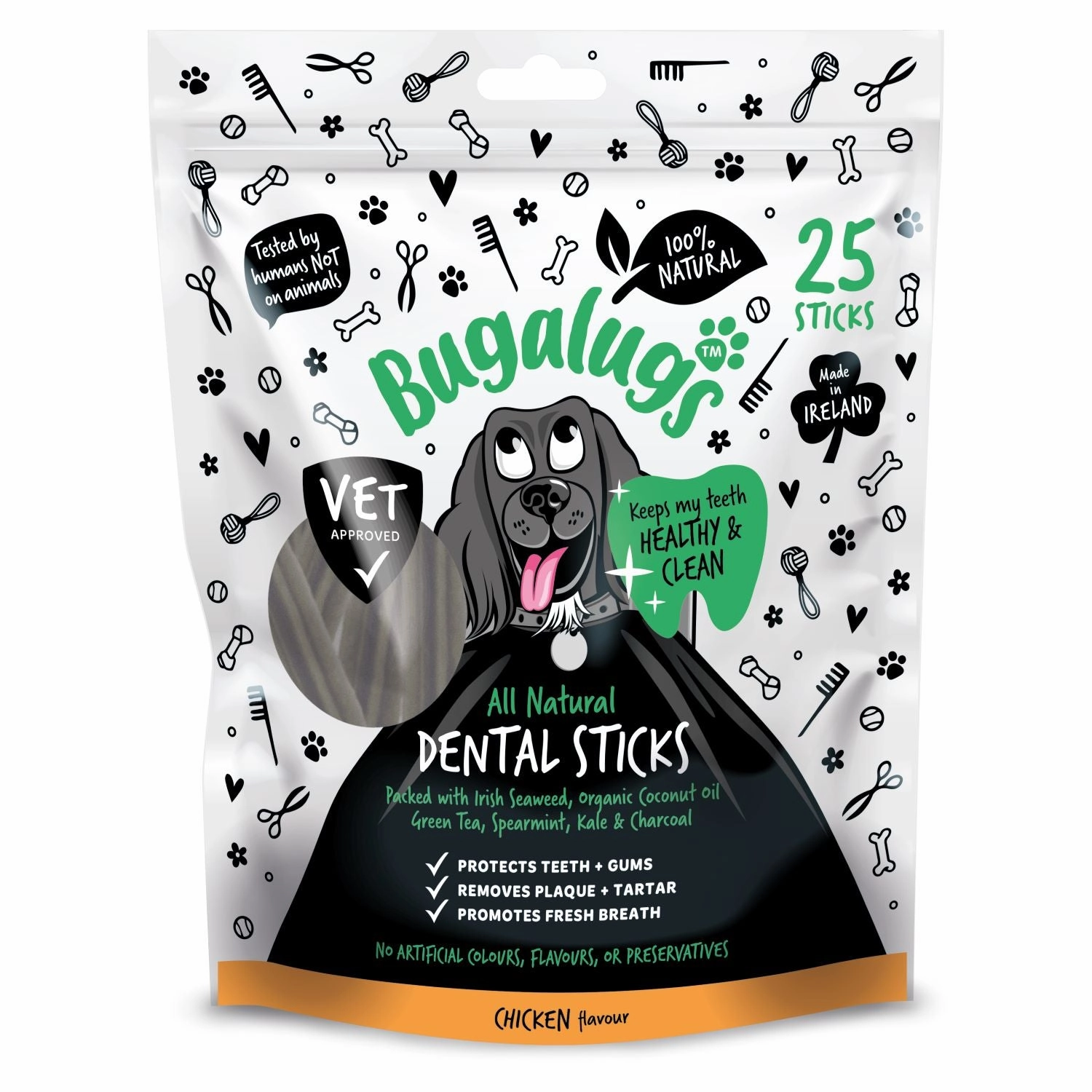 All Natural Chicken Flavour Seaweed Dental Sticks