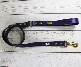 Creatures Clothes Blue Bone Leather Lead