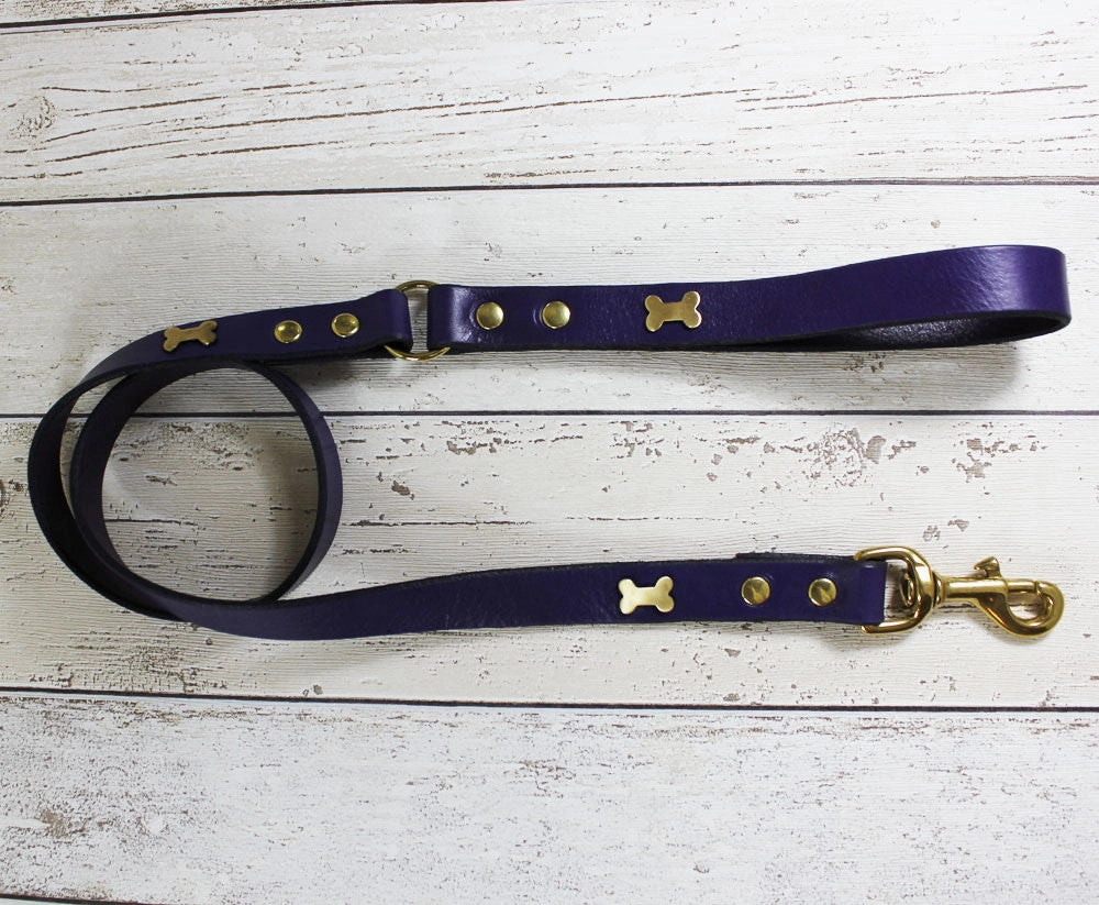 Creatures Clothes Blue Bone Leather Lead