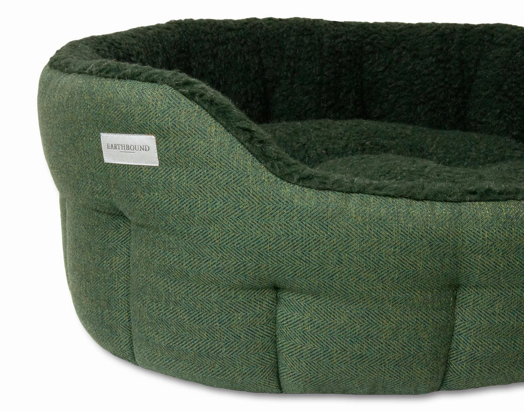 Earthbound Pine Green Tweed Sherpa Snuggle Bed