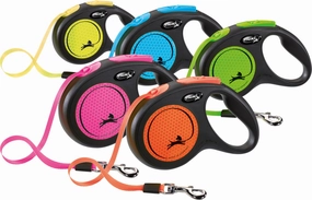 Flexi Extending Dog Lead Neon Tape 5m Small
