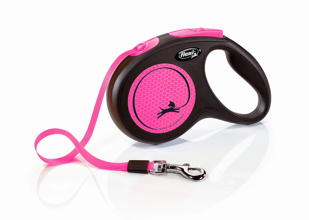 Flexi Extending Dog Lead New Neon Tape 5m Medium