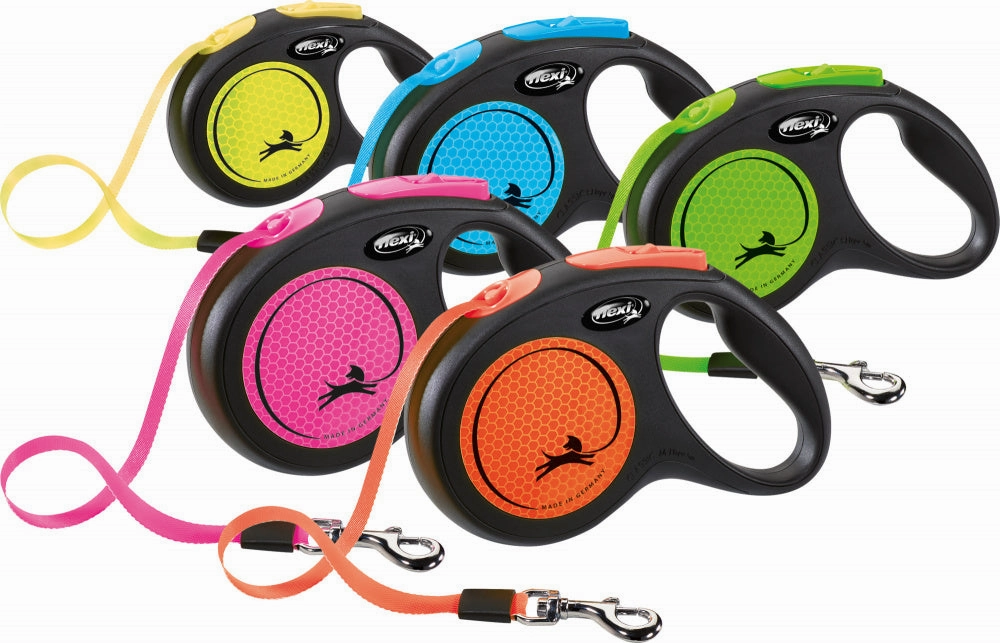 Flexi Extending Dog Lead New Neon Tape 5m Medium
