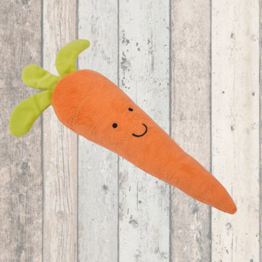 Foodie Faces Furry Carrot Dog Toy