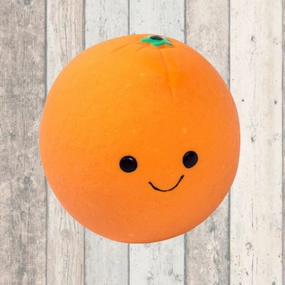 Foodie Faces Latex Orange Dog Toy