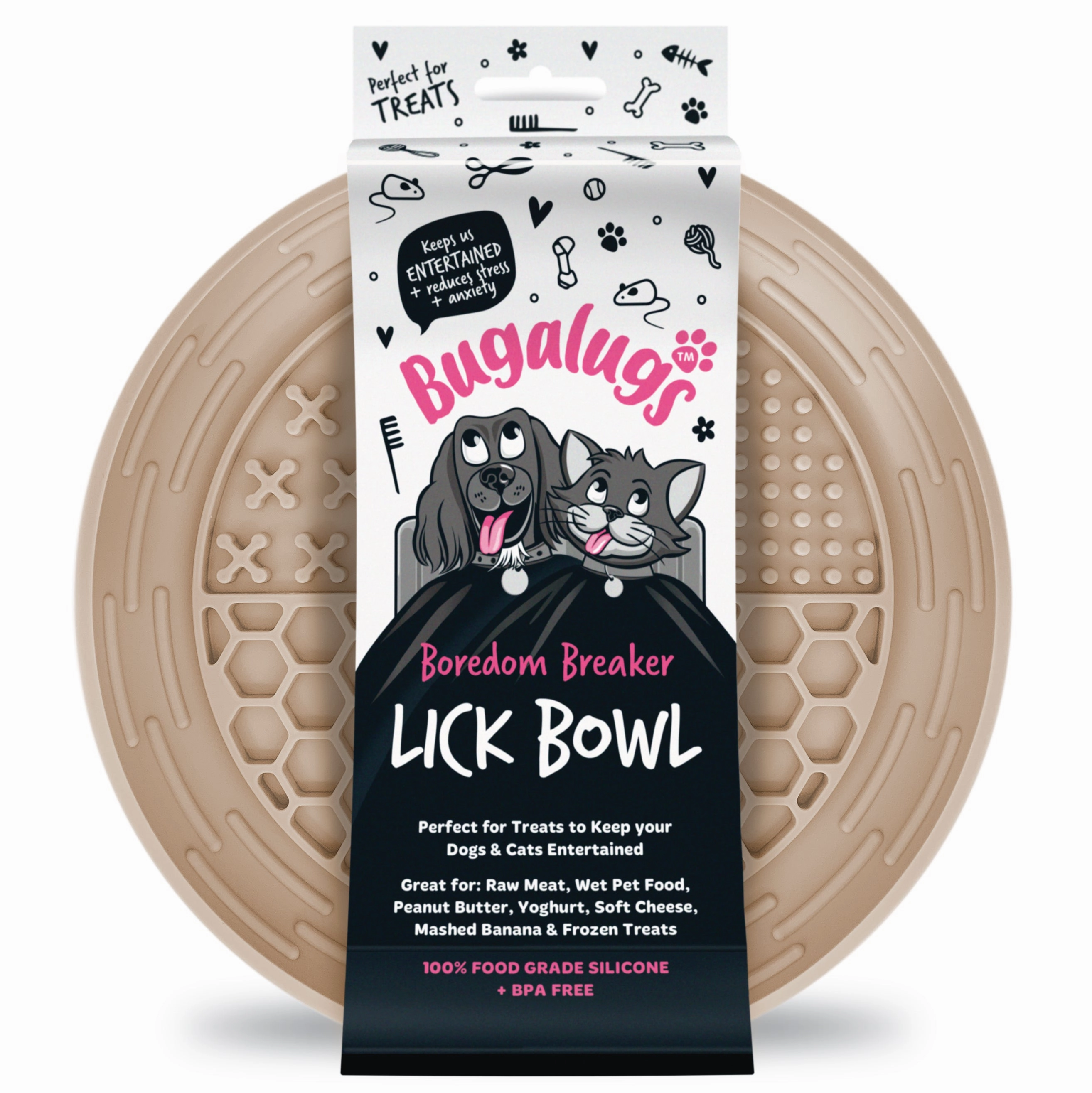 Lick Bowl for Dogs & Cats (Beige)