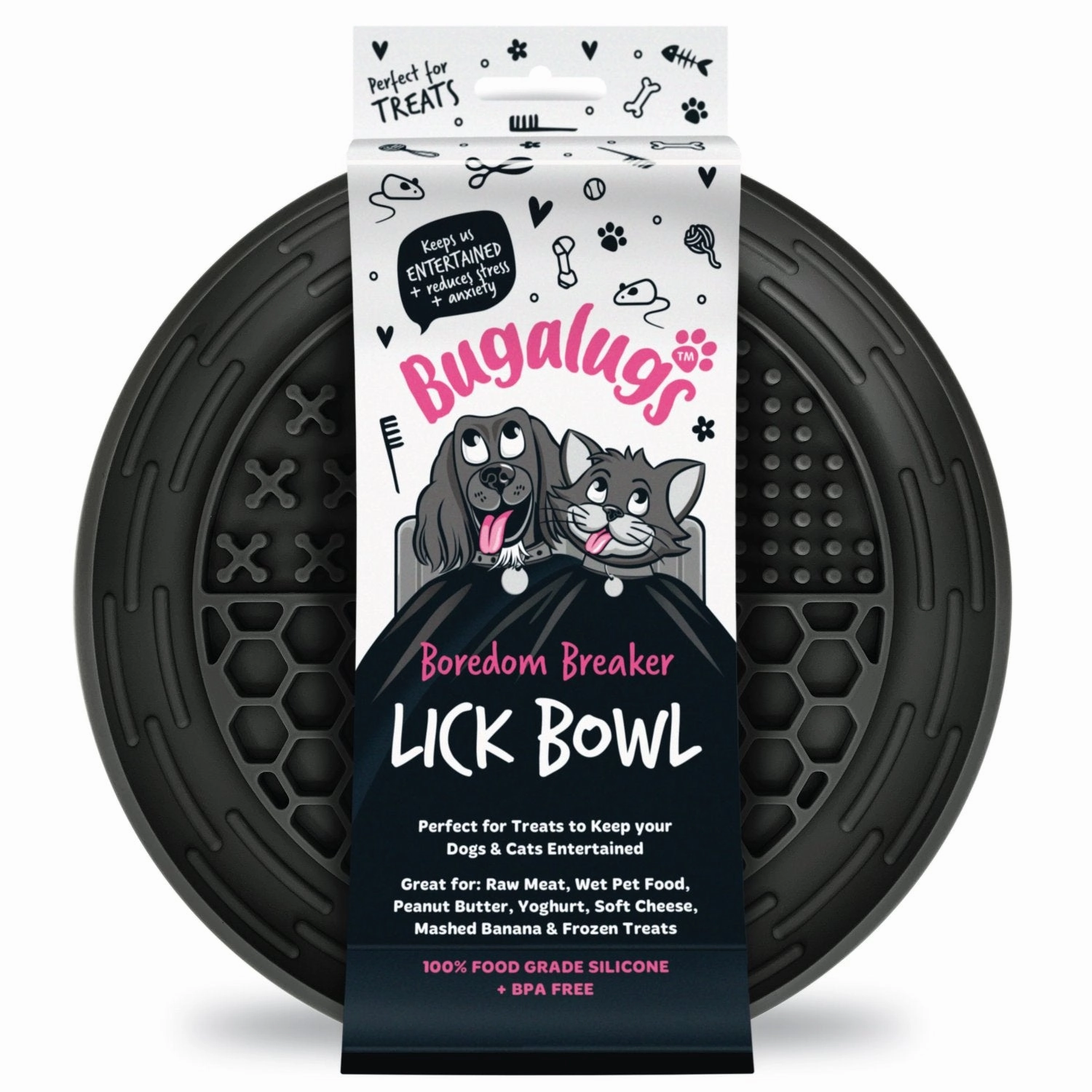 Lick Bowl for Dogs & Cats (Black)