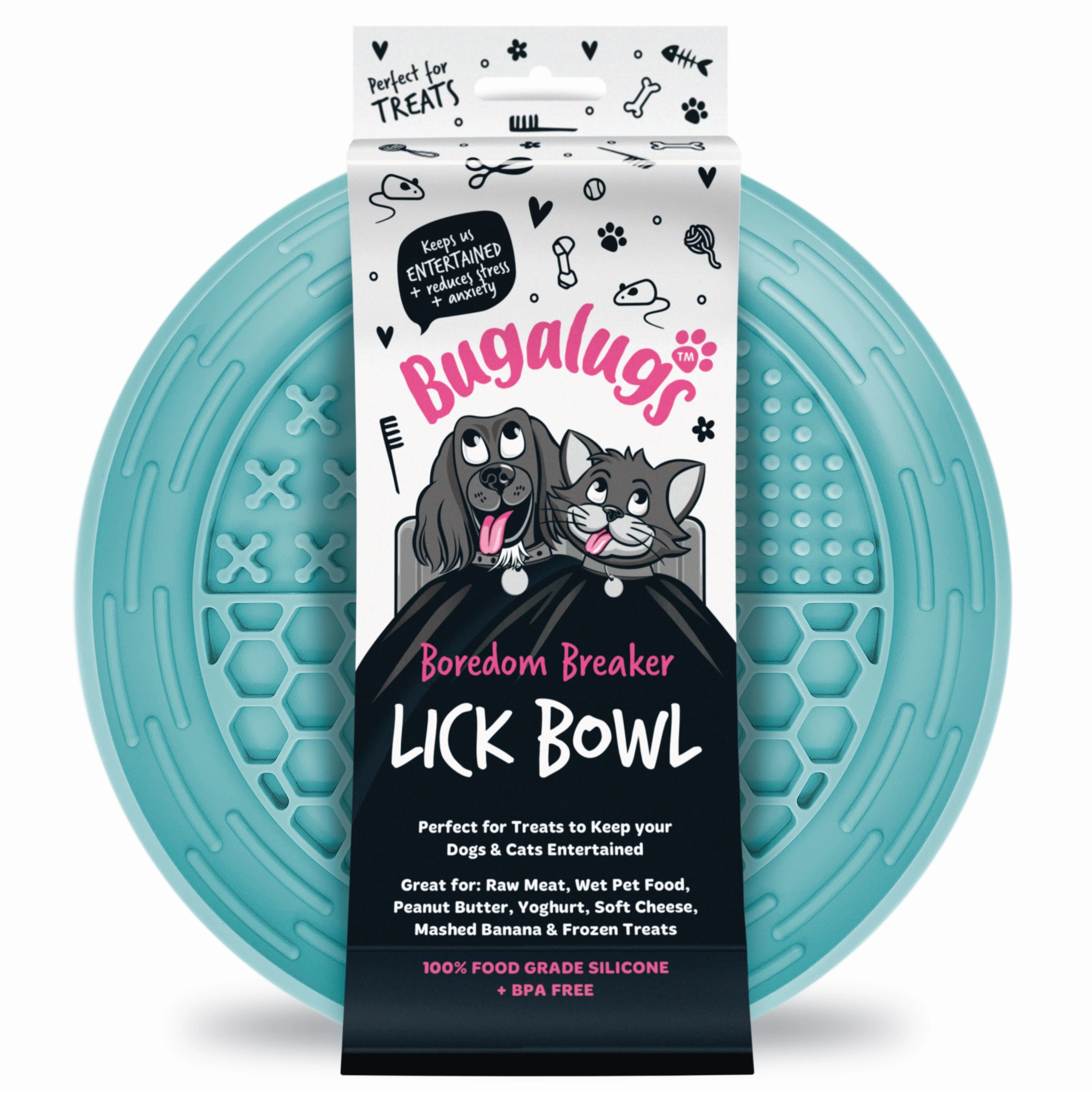 Lick Bowl for Dogs & Cats (Blue)