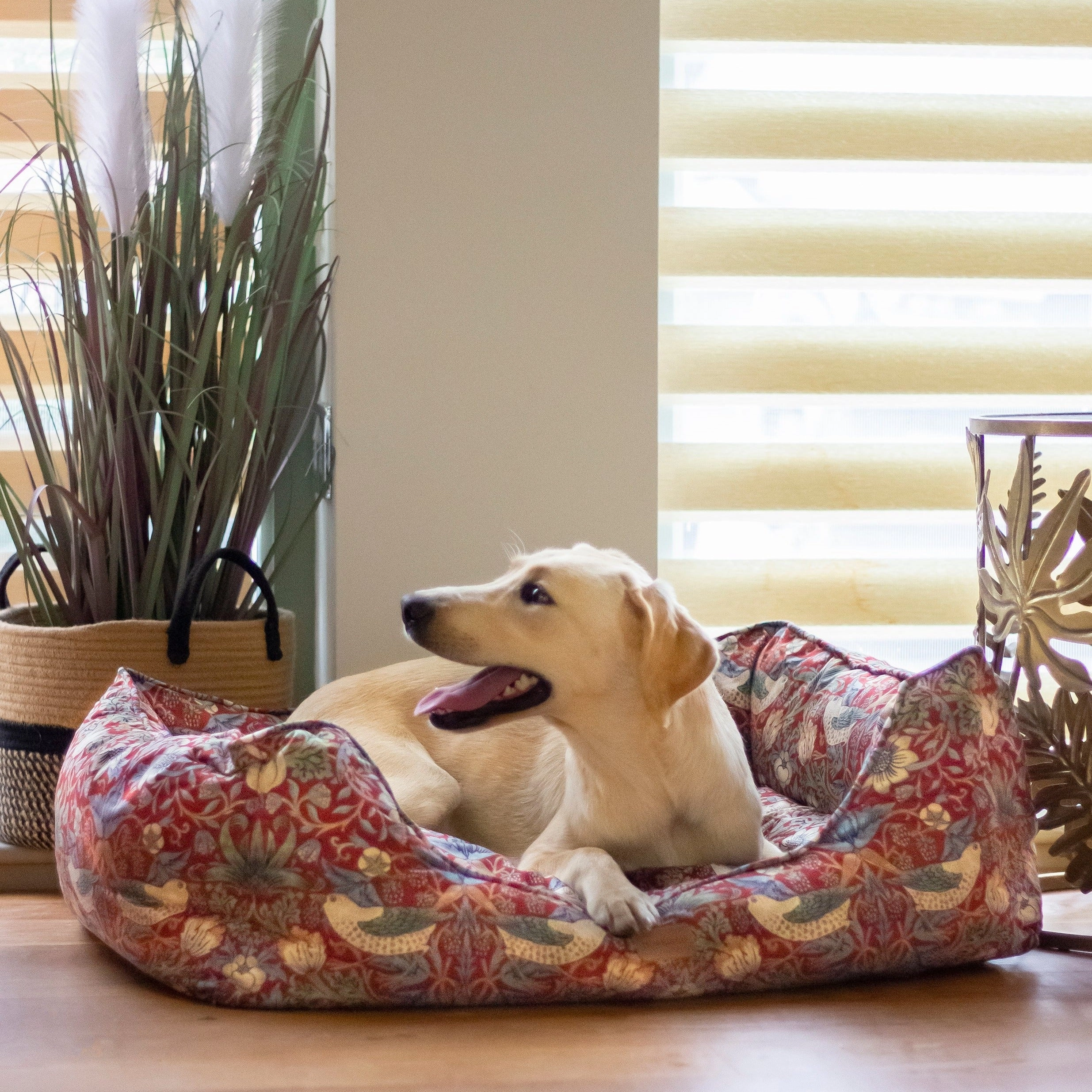 Morris & Co Strawberry Thief Printed Dog Bed
