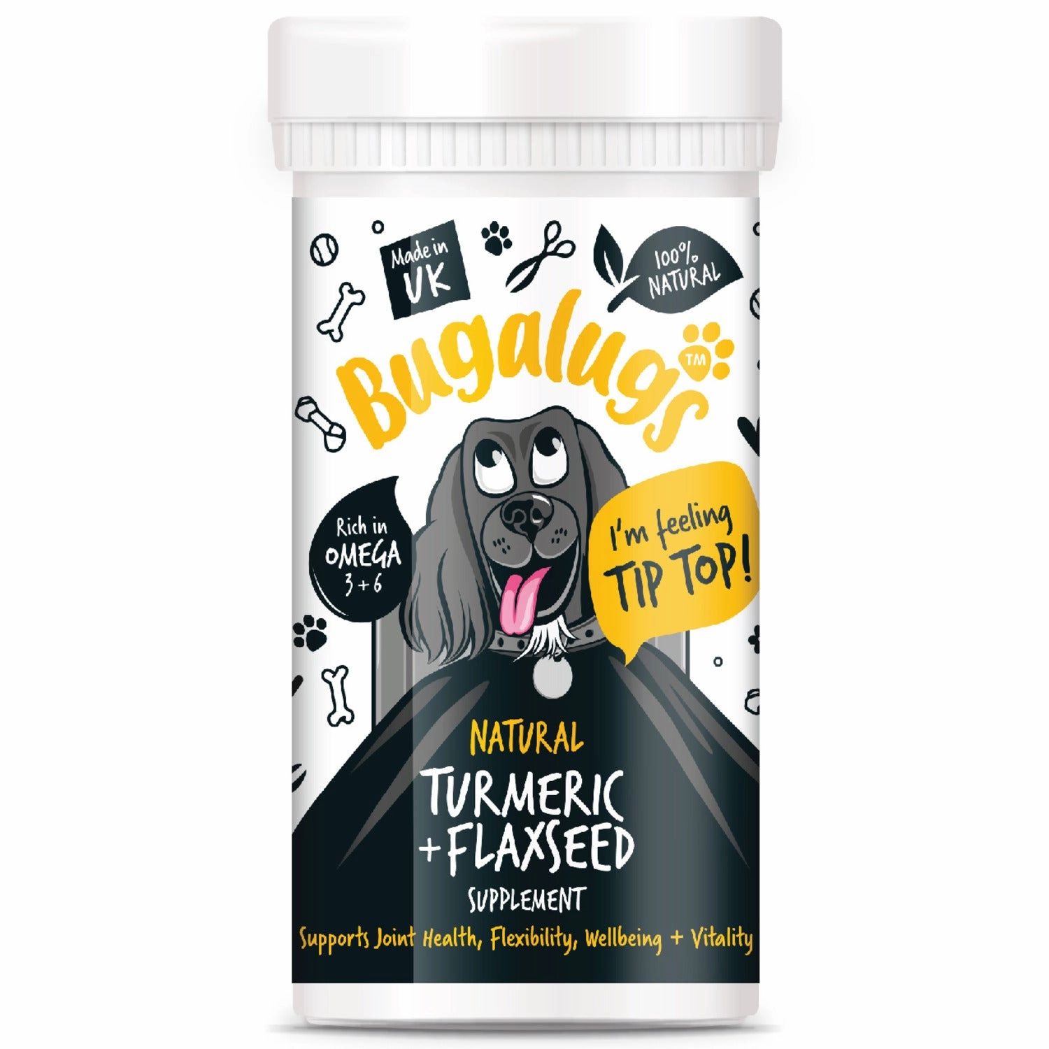 Natural Turmeric & Flaxseed Powder Supplement for Dogs (70g)