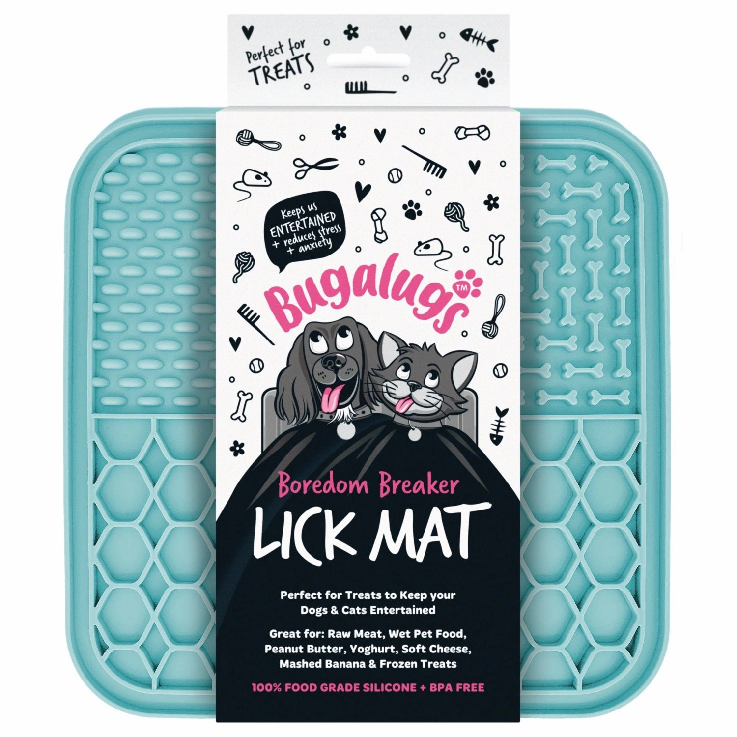 Pet Lick Mat for Dogs & Cats (Blue)