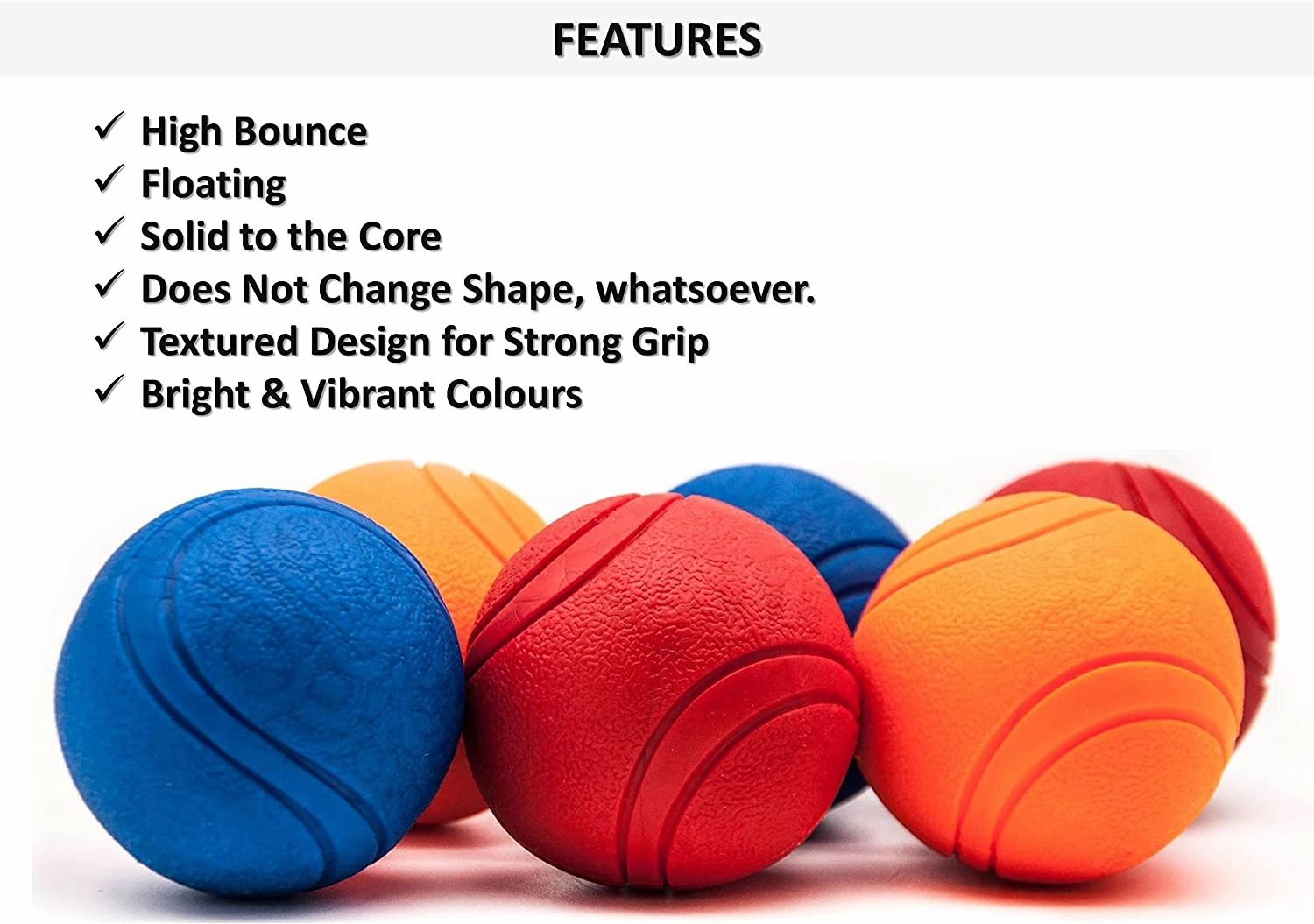 Super Tough Solid Rubber Bouncing Dog Ball