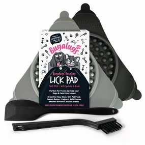 Triangle Lick Pad for Dogs & Cats (Black & Grey)