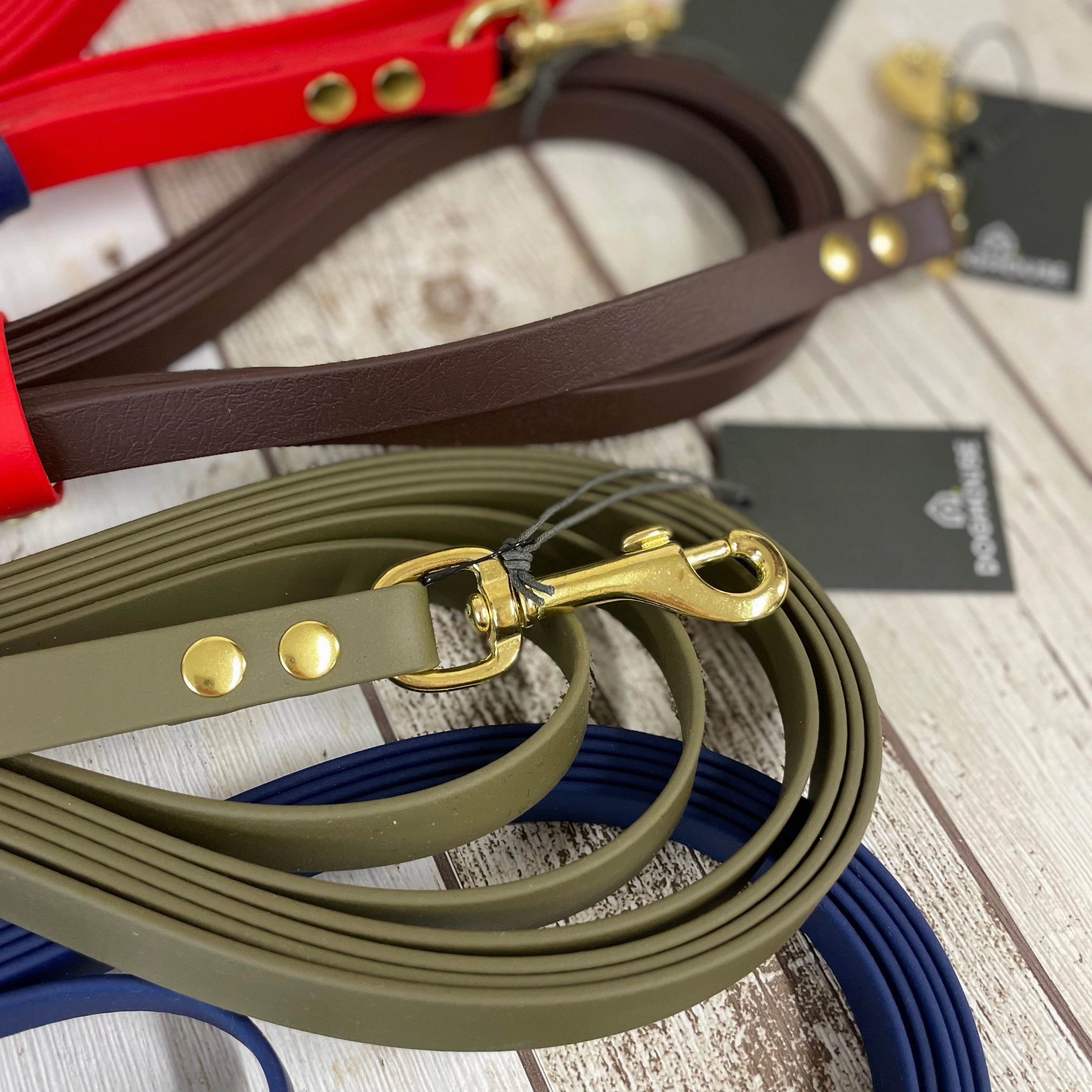 Waterproof Classic Vegan Leather Longline 5m Dog Lead