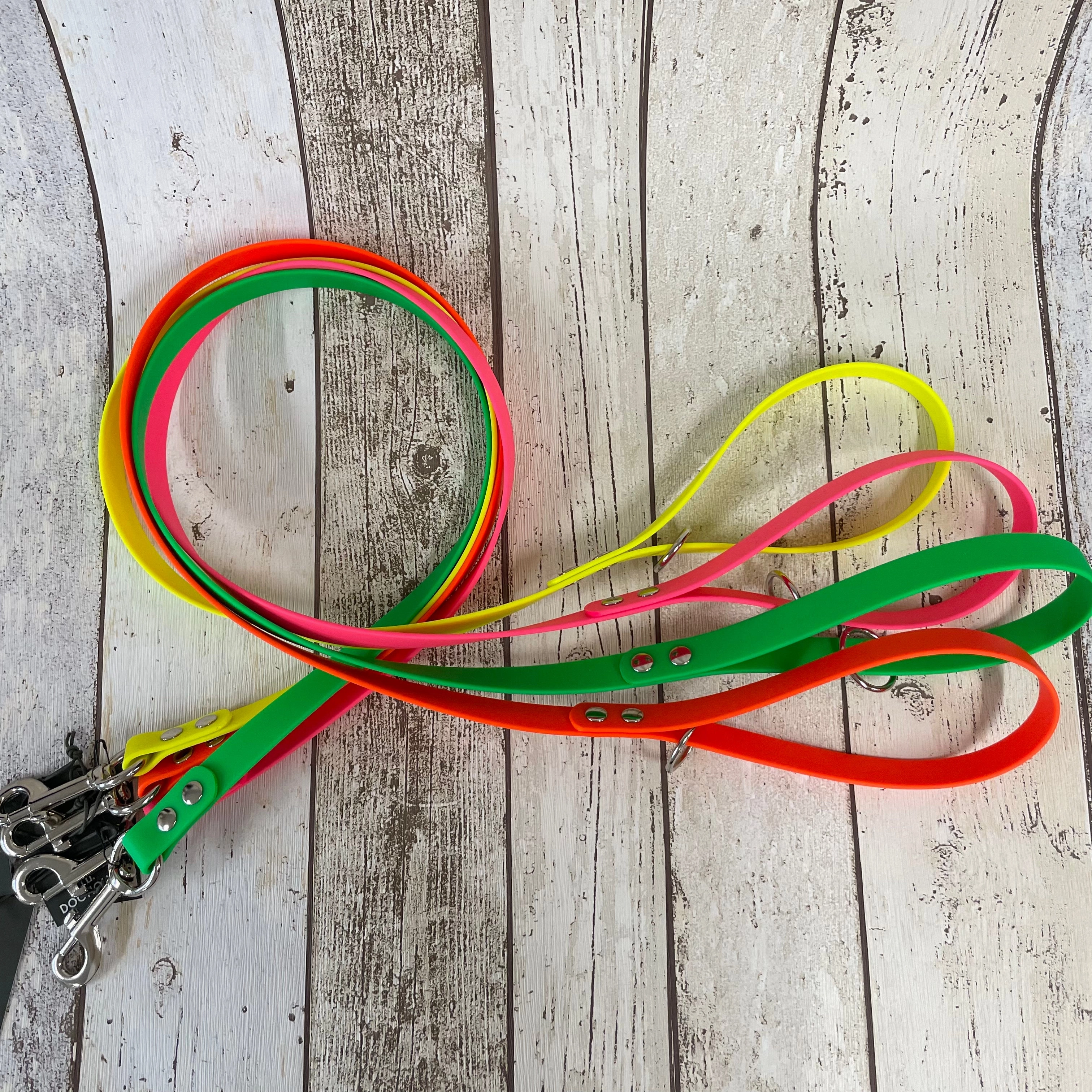 Waterproof Neon Vegan Leather Dog Lead
