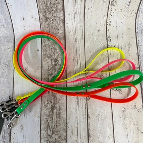 Waterproof Neon Vegan Leather Dog Lead