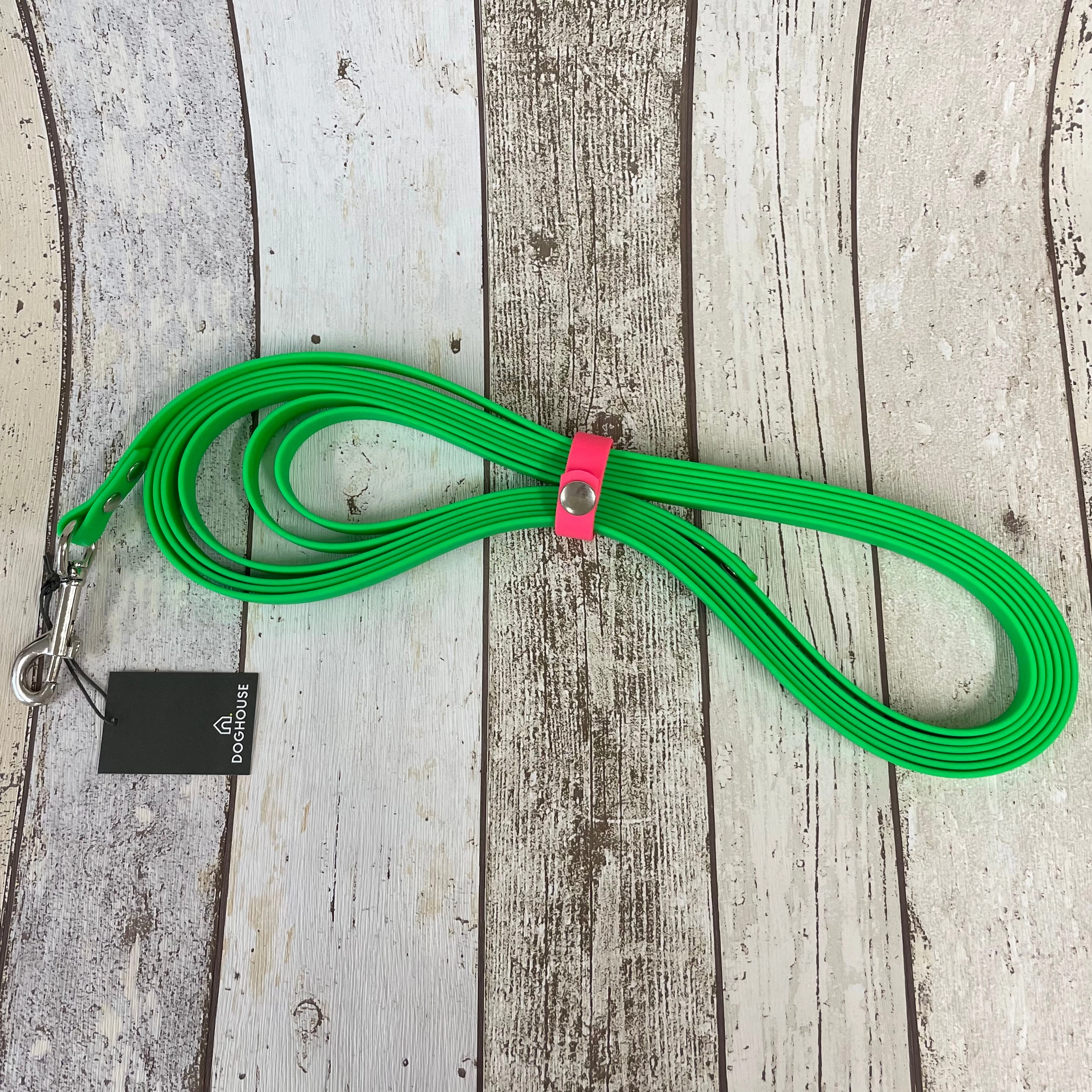 Waterproof Neon Vegan Leather Longline 5m Dog Lead