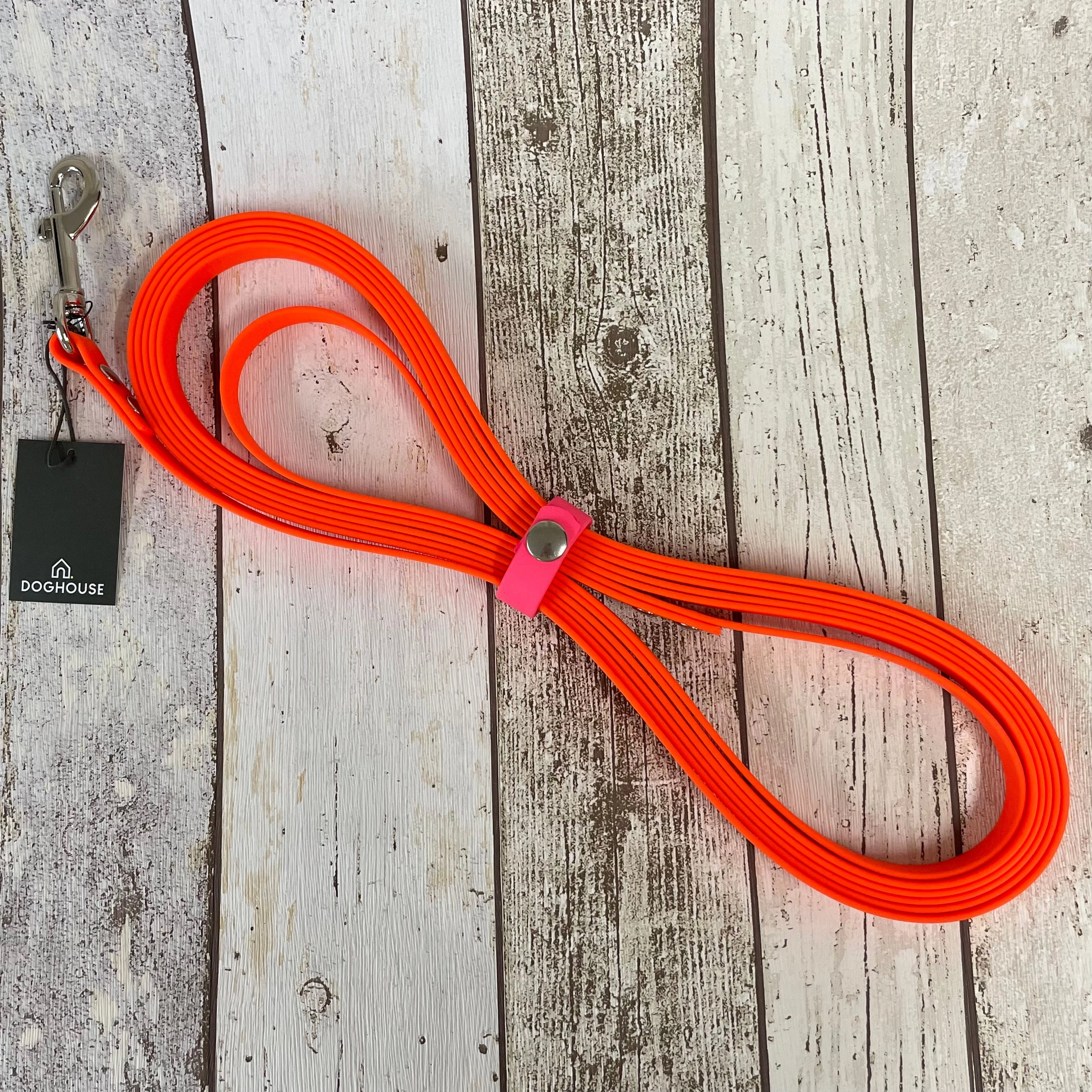 Waterproof Neon Vegan Leather Longline 5m Dog Lead