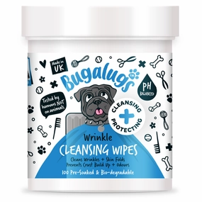 Wrinkle Cleansing Wipes 100 Pre-soaked Wipes for Dogs & Cats